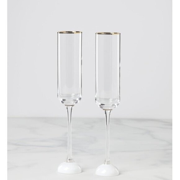 kate spade new york Happily Ever After Toasting Champagne Flutes, Set Of 2, NIB - Picture 4 of 6